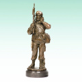 Металл Мужской Солдат Домой Деко Армии Бронзовая Скульптура Статуя Т-476